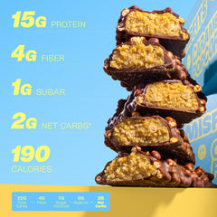 Misfits ingredient-layer showcases toasted corn pieces and caramel texture