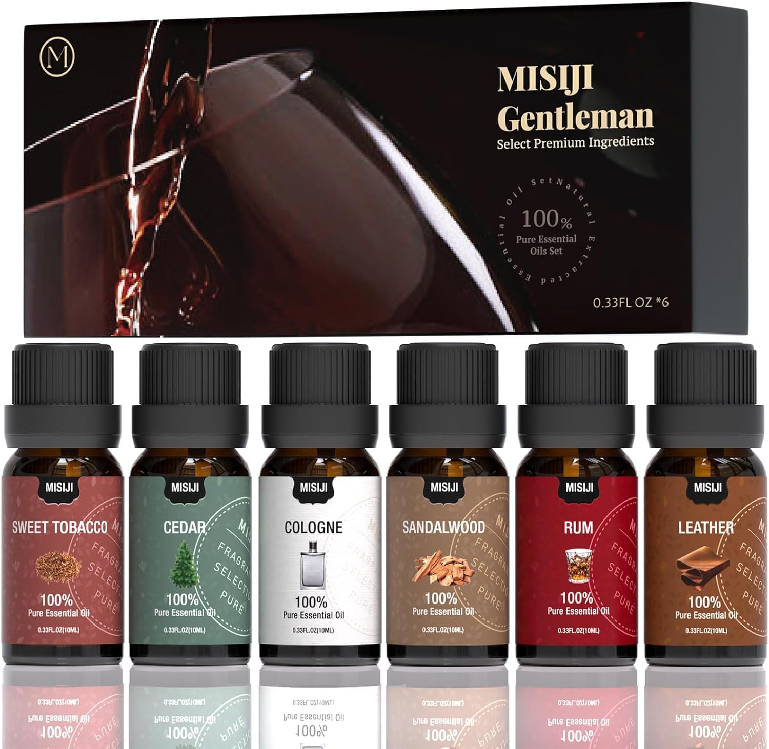 MISIJI essential oil set with 6 x 10ml bottles for diffuser and DIY blends