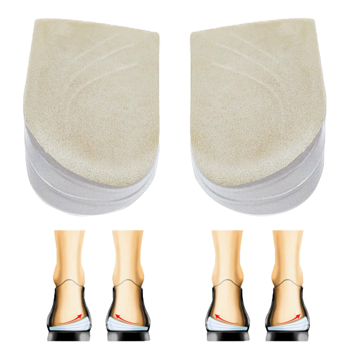 Misorita Corrective Insoles velvet wedge insoles for enhanced foot comfort.