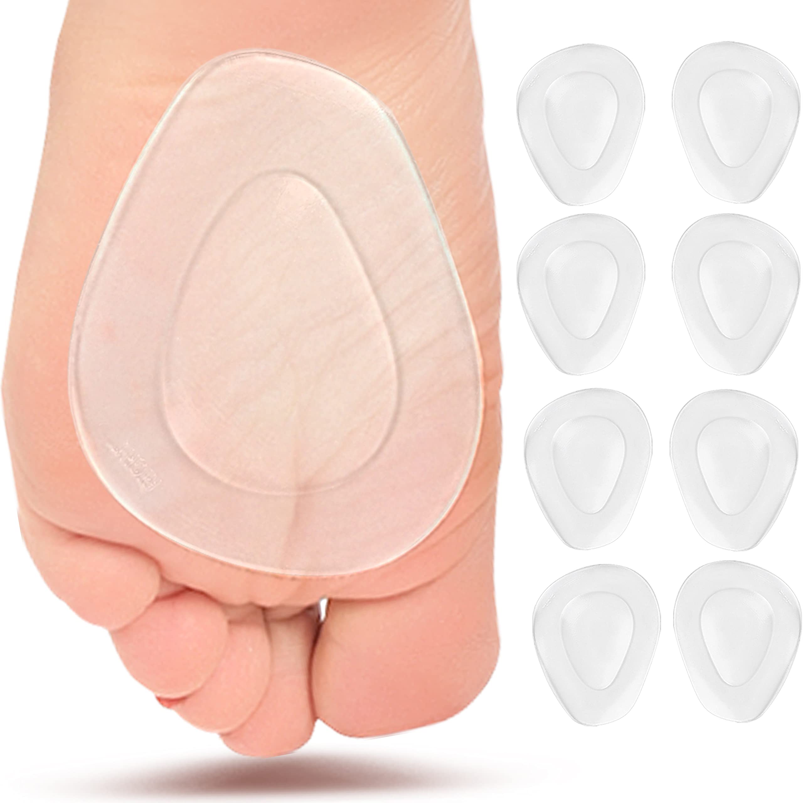Misorita metatarsal pads 8-pack ball of foot cushions provide gentle all-day support