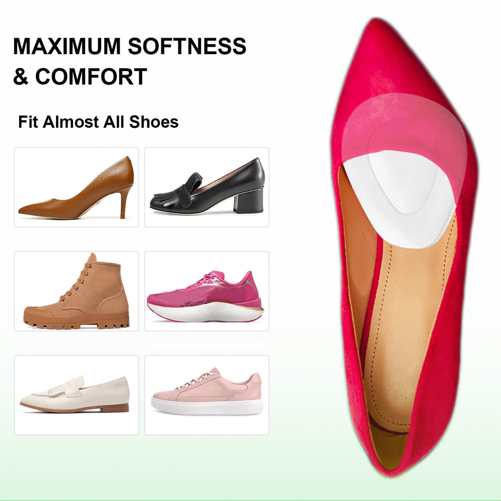 Misorita metatarsal pads shown inside shoes for everyday comfort during walking
