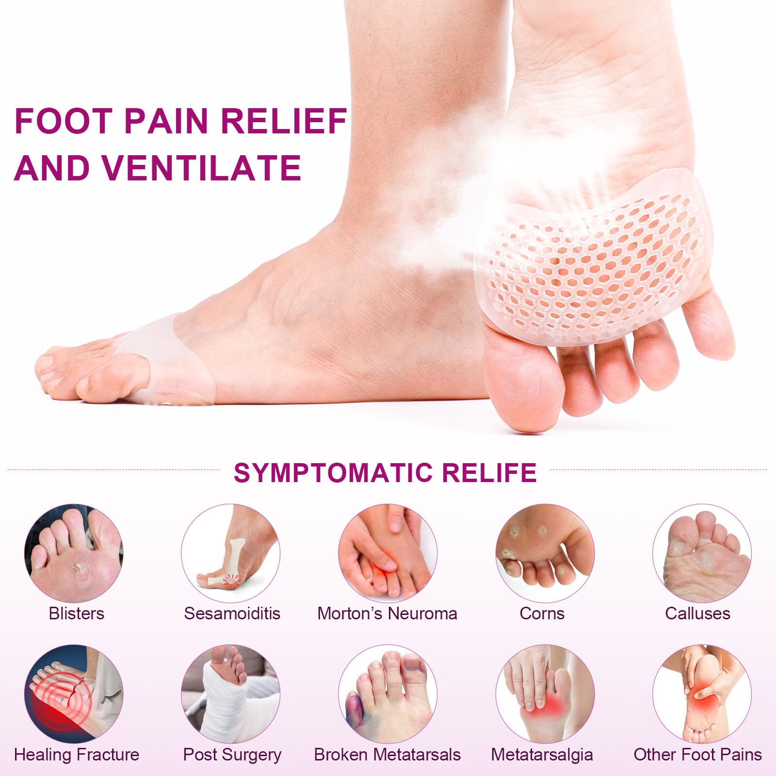 Misorita breathable net structure promotes airflow and foot freshness.