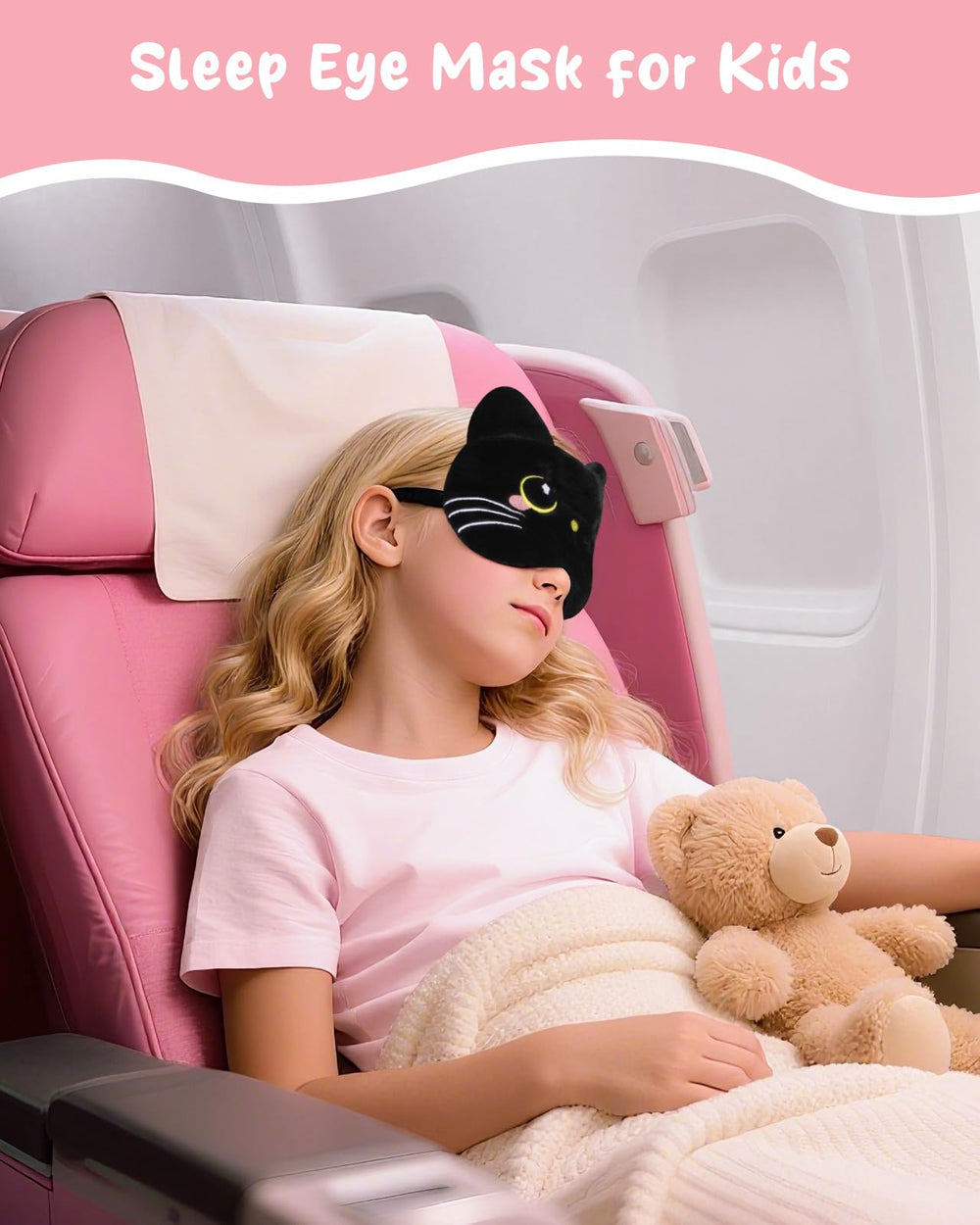 Miss Adola máscara con cinta ajustable para cabezas infantiles.