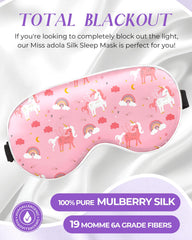 Miss Adola sleep mask for kids with adjustable band for a secure, growing-head fit.
