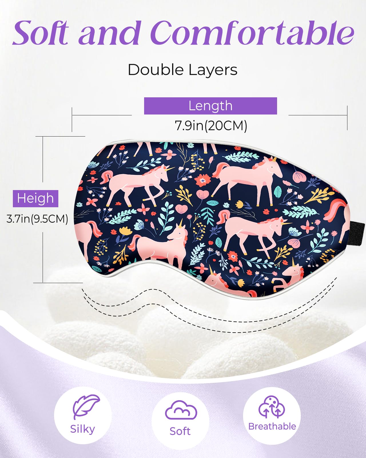 Miss Adola Sleep Mask for Kids shows adjustable strap for a secure fit.