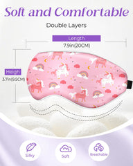 Miss Adola kid sleep mask features cartoon design with vivid unicorn pattern for bedtime fun.
