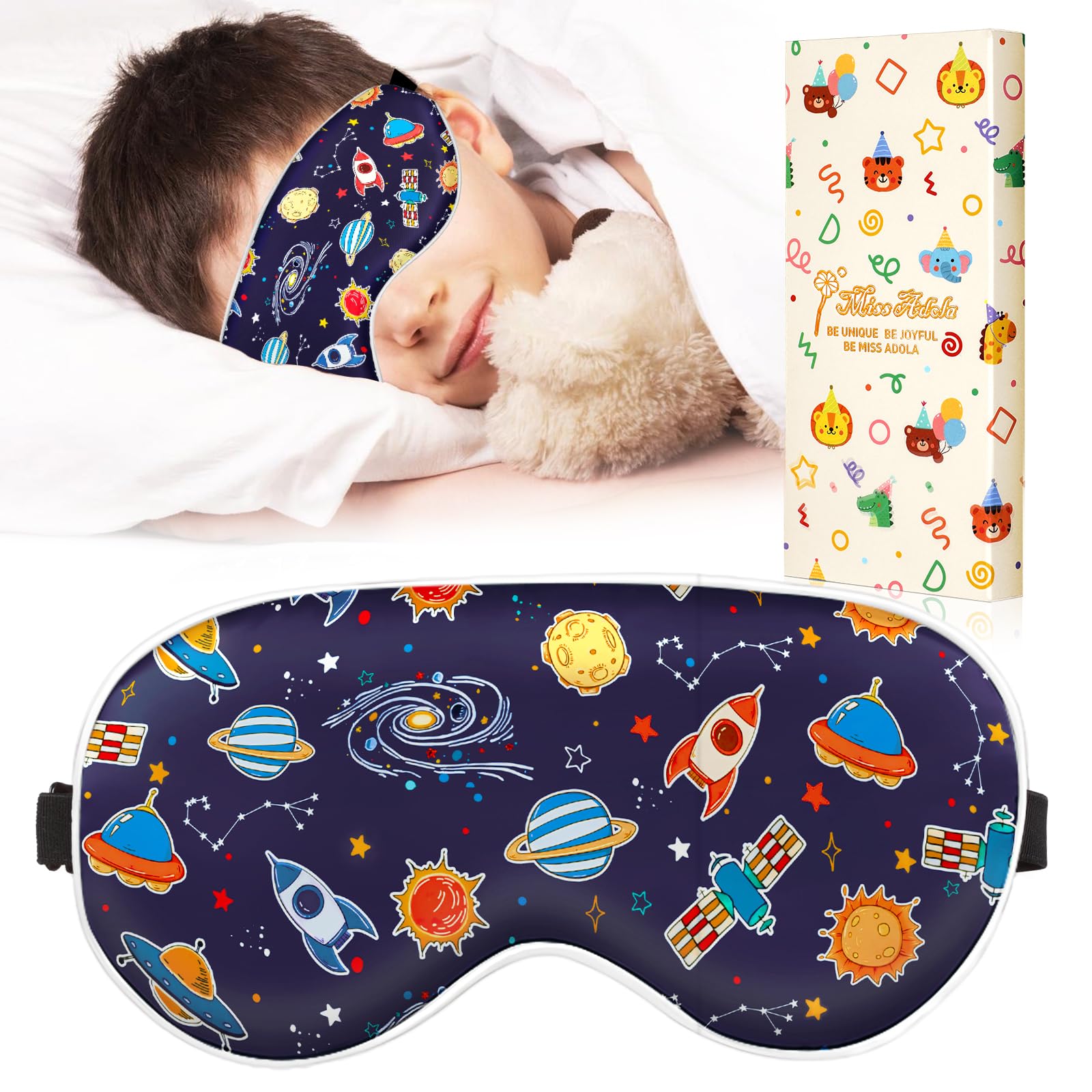 Miss Adola kids sleep mask with cute kawaii cartoon design for peaceful nights