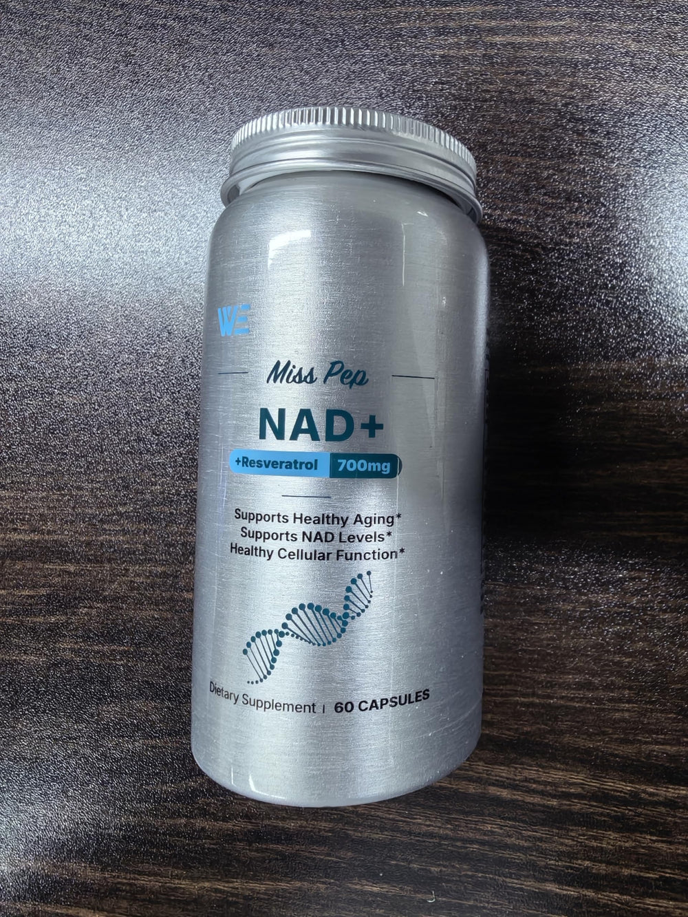 MISS PEP NAD+ Plus bottle with capsules for daily energy support.