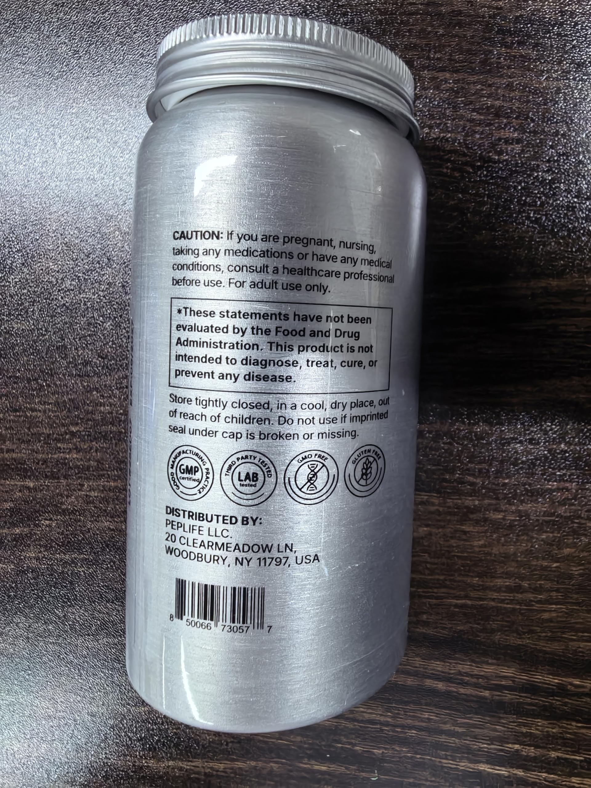 MISS PEP NAD+ Plus label detail highlighting key ingredients.