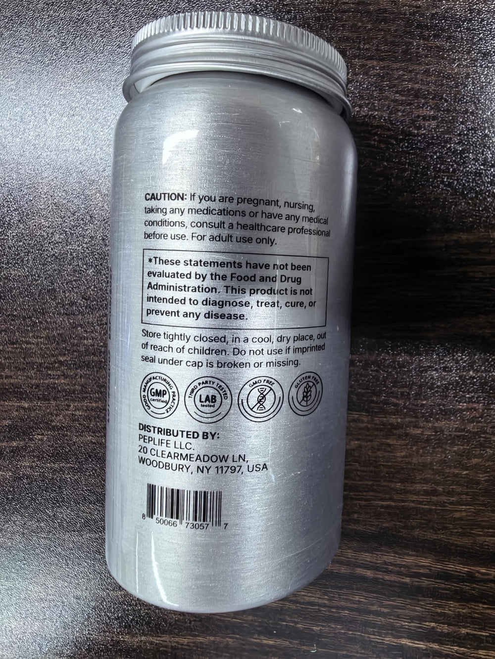MISS PEP NAD+ Plus label detail highlighting key ingredients.
