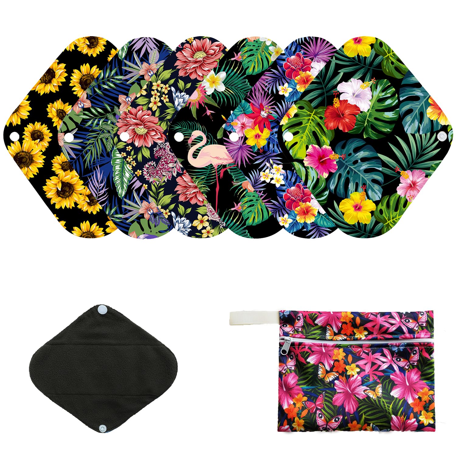 MissC2C 7pcs pack cloth pads with mixed prints for reusable care
