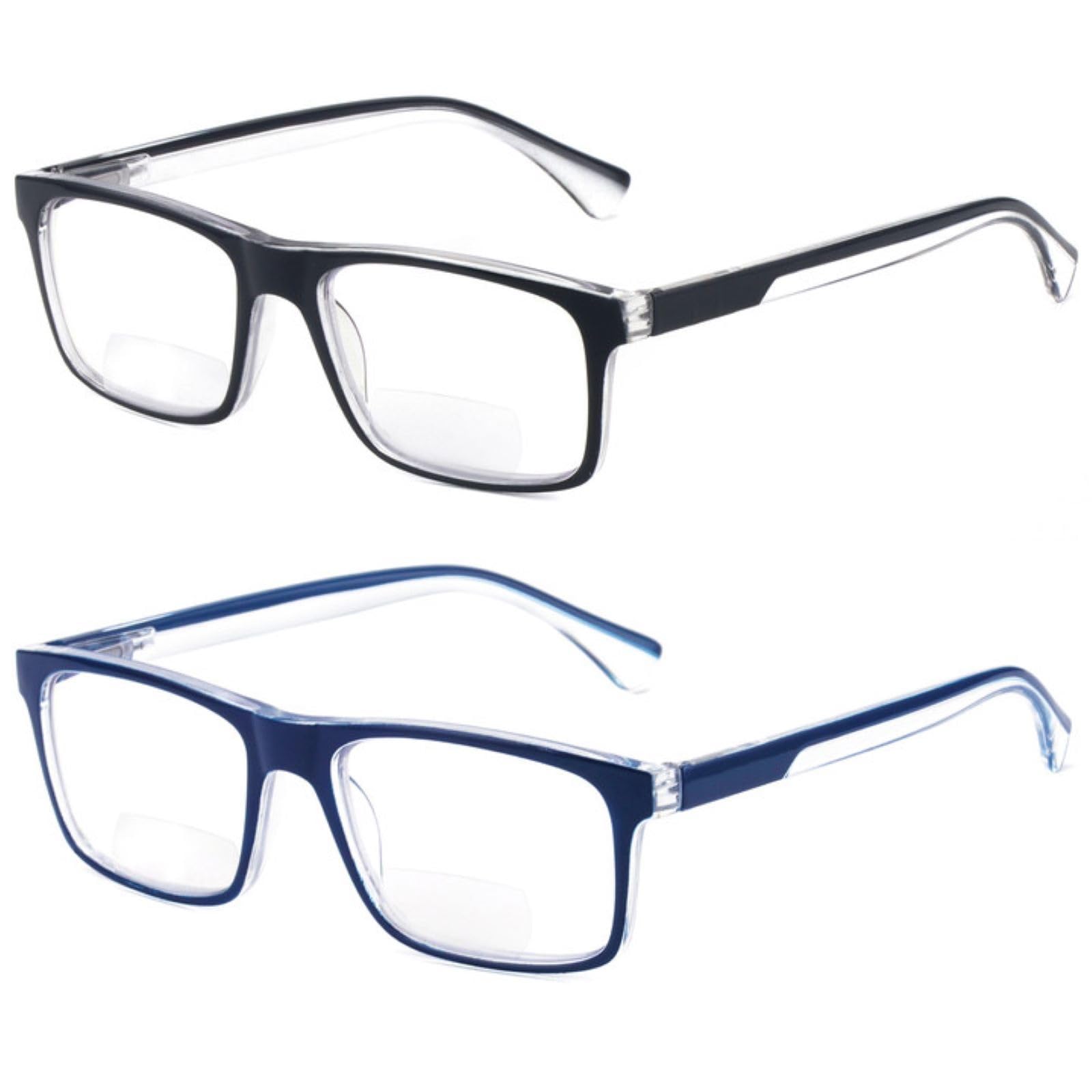 Missfive 2-pack bifocal readers for home and office provide clear far and near vision.