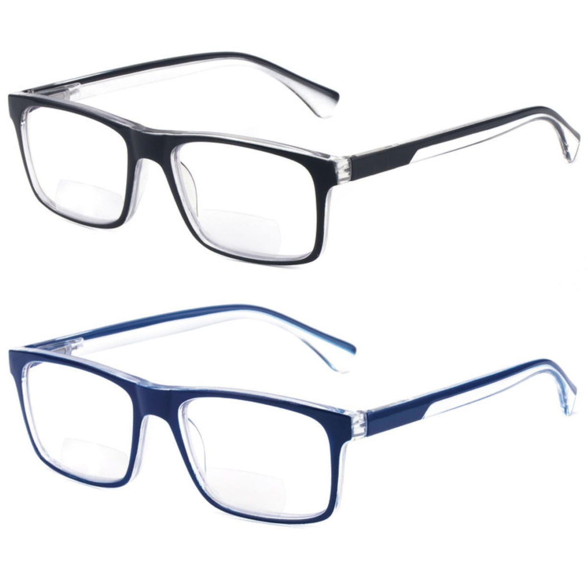 Missfive 2-pack bifocal readers for home and office provide clear far and near vision.