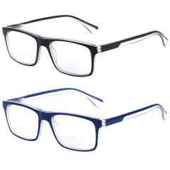 Missfive 2-pack bifocal readers for home and office provide clear far and near vision.