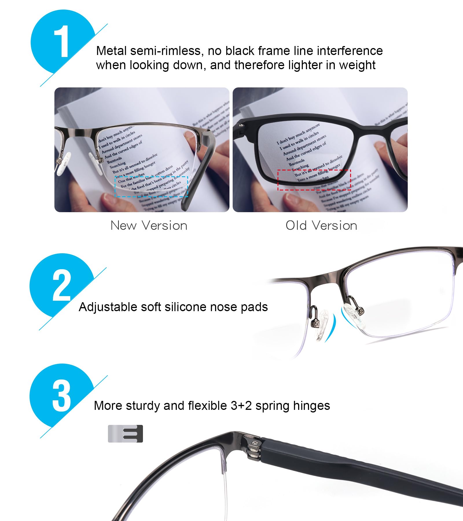 Missfive semi-rimless metal frames offer lightweight support and a modern look