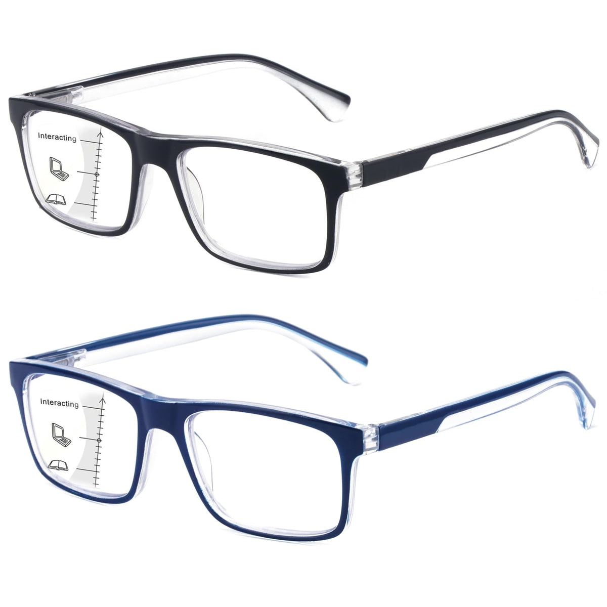 Missfive multifocus reading glasses viewed from the top for versatile near to mid-range tasks