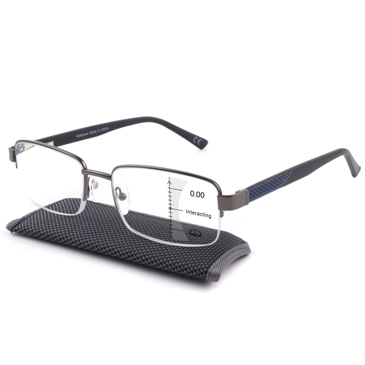Missfive premium multifocus glasses with top-center zero-power for seamless distance viewing.