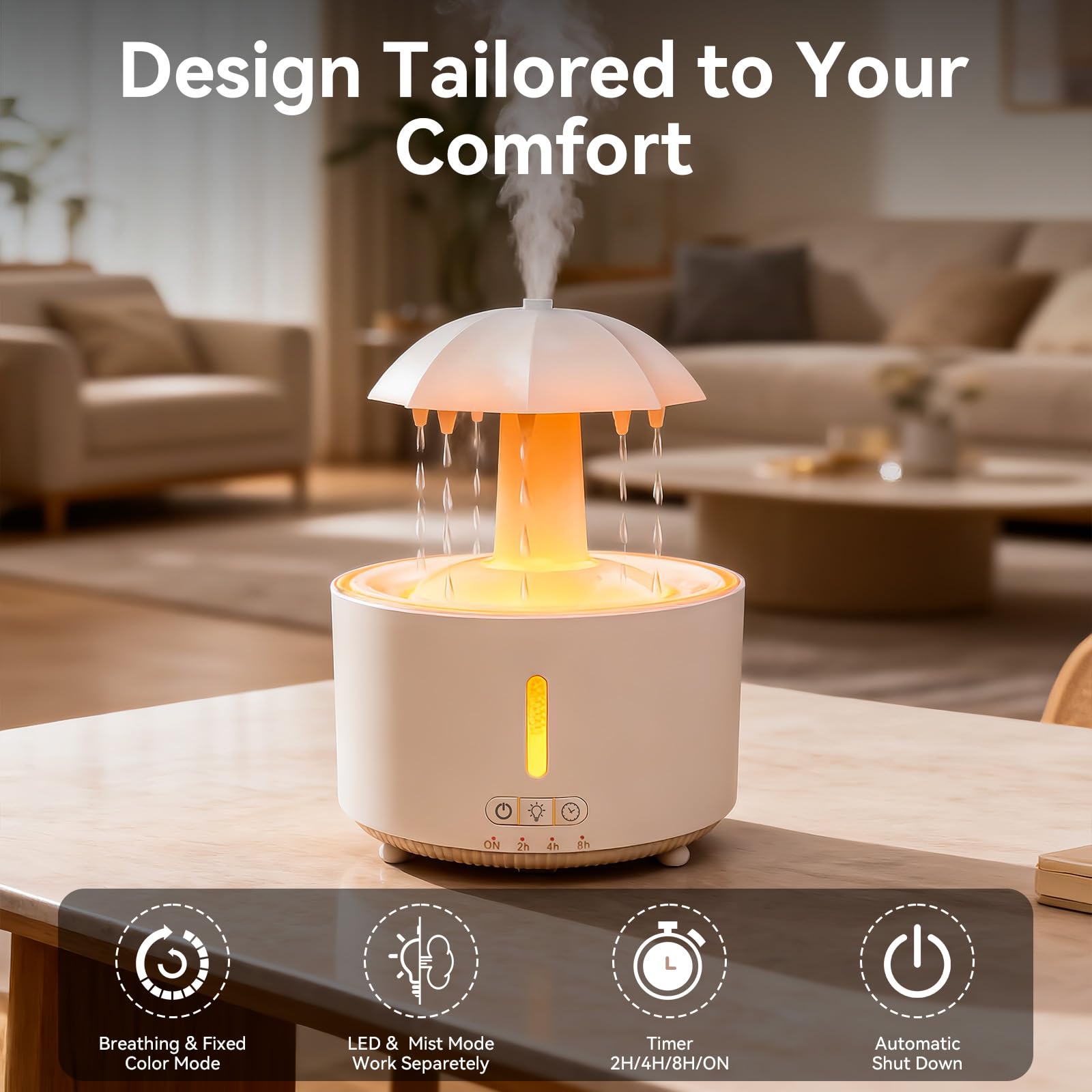 Missfly Aromatherapy Diffuser 300ml tank supports longer diffusion without frequent refills