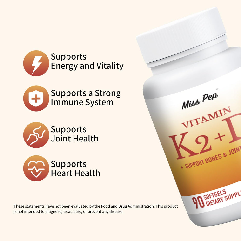 Misspep D3 K2 softgels close-up showing compact capsules