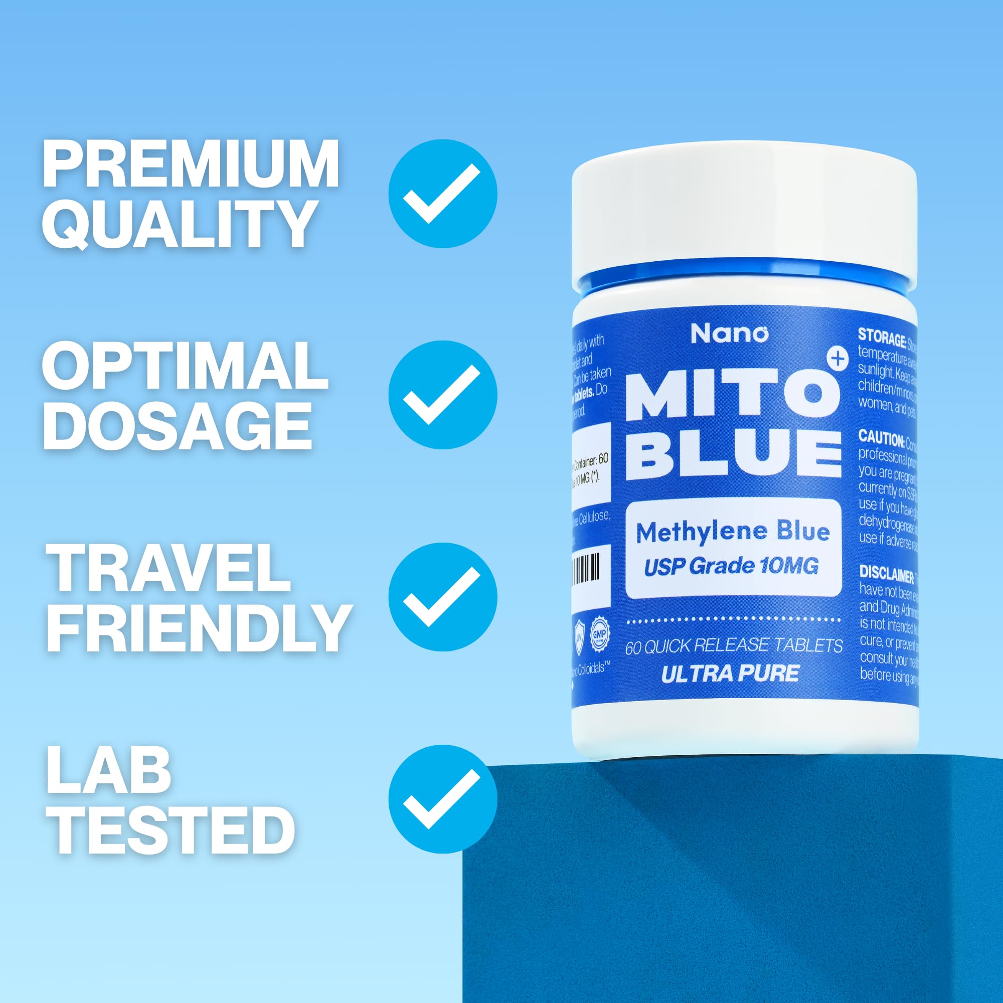 MIT0BLUE Daily wellness routine visual with glass of water.