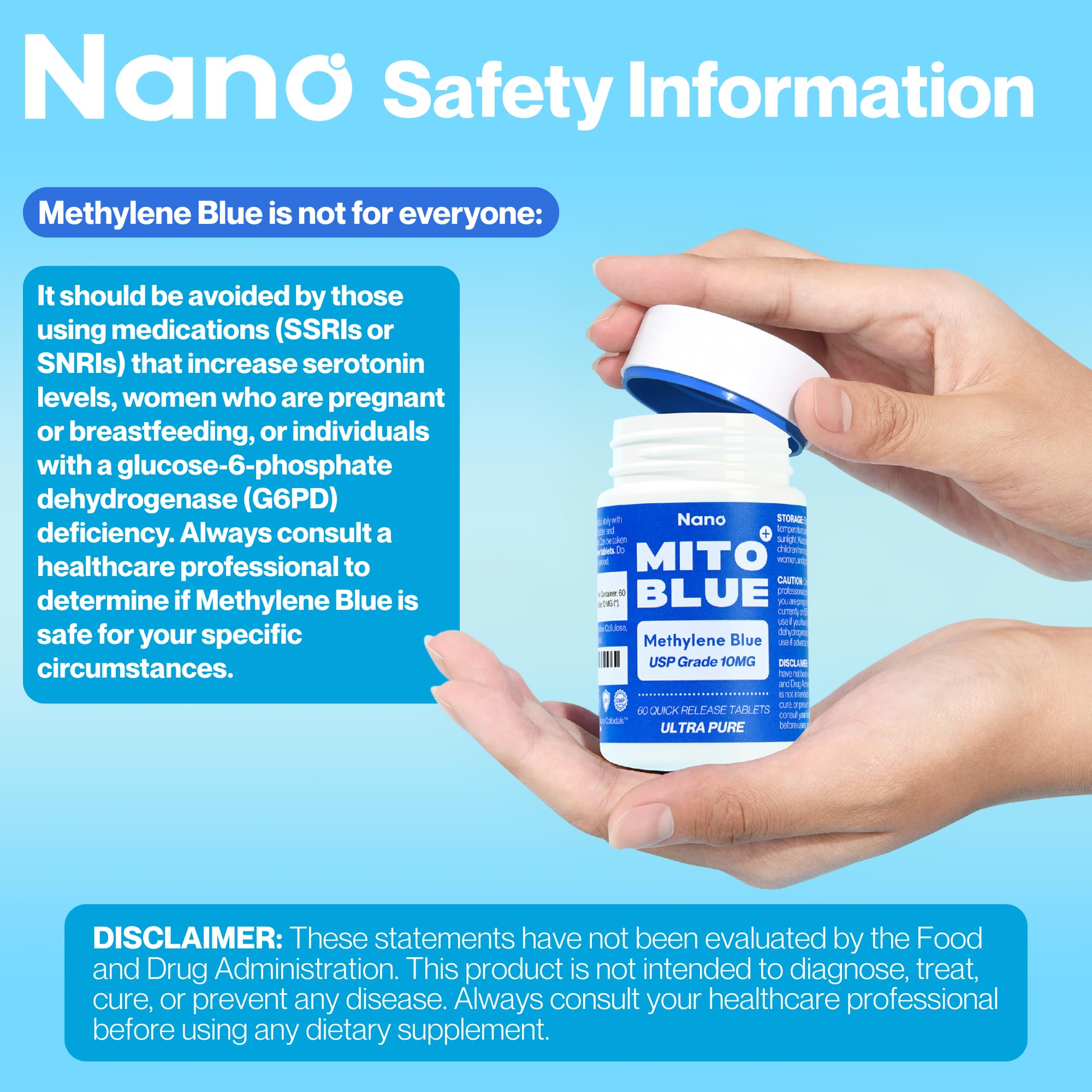 MIT0BLUE Third-party tested label conveys quality assurance.
