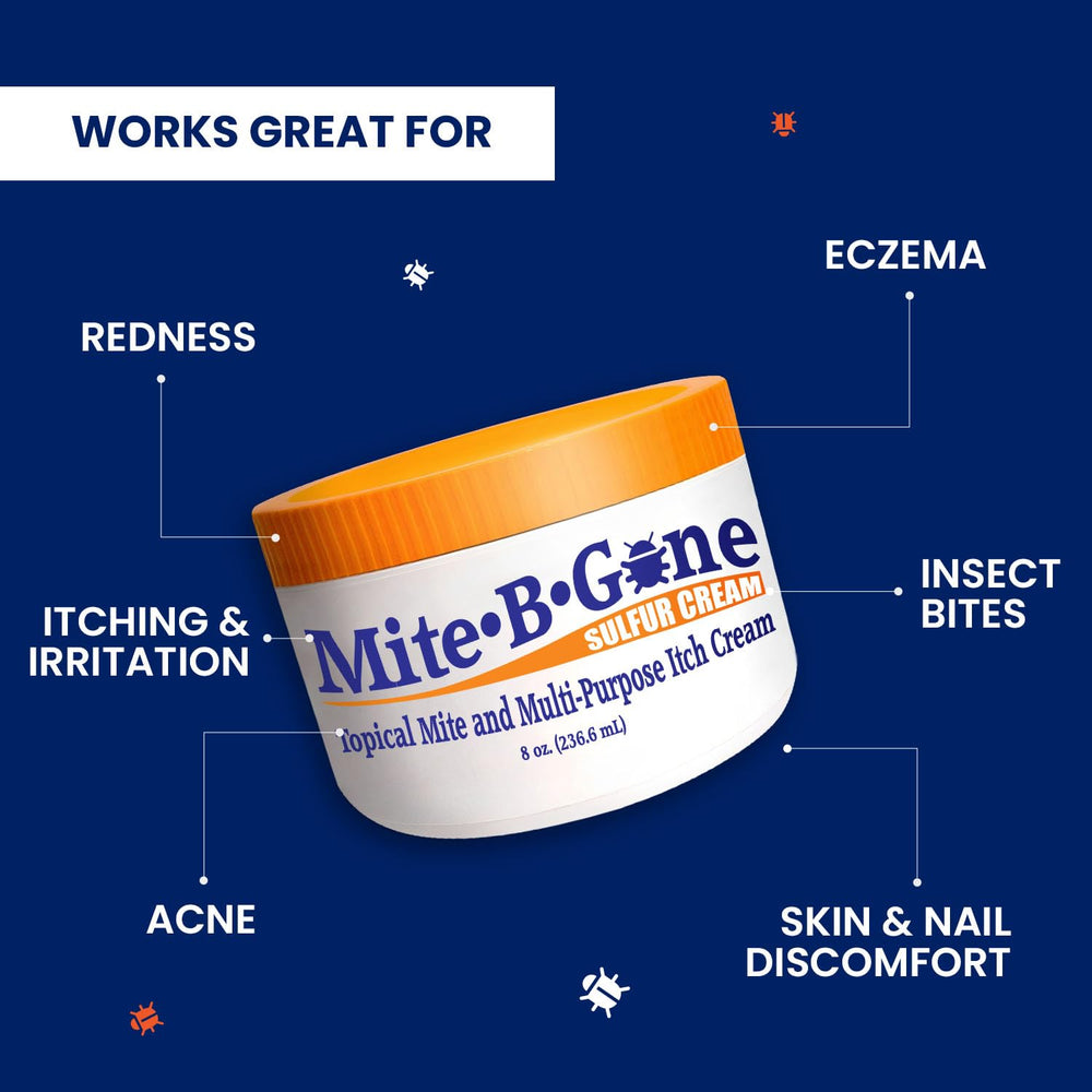 Mite-B-Gone label detail highlights American-made, natural ingredients