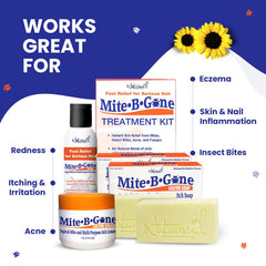 Mite-B-Gone Relief Soap texture close-up highlighting micronized sulfur