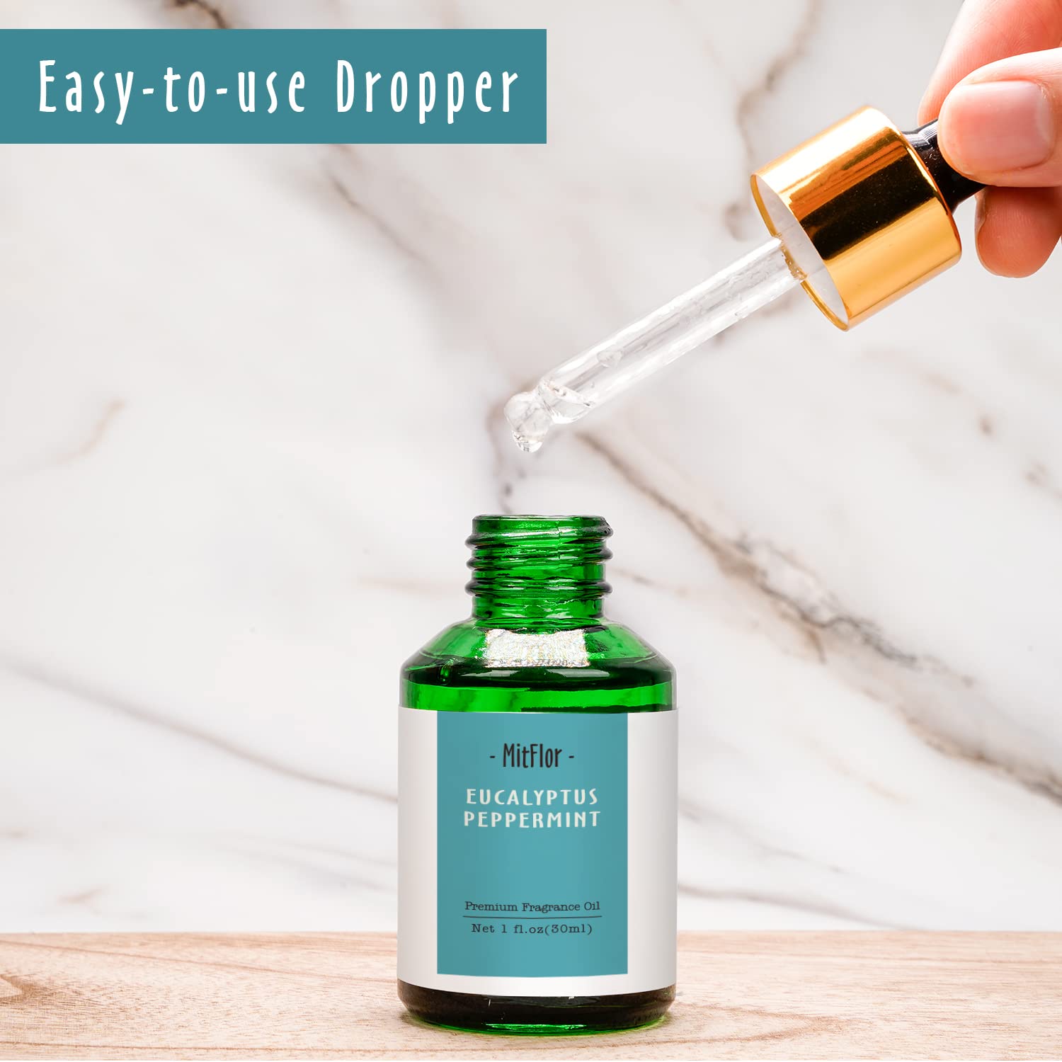 MitFlor Eucalyptus Peppermint fragrance oil dropper for precise dosing