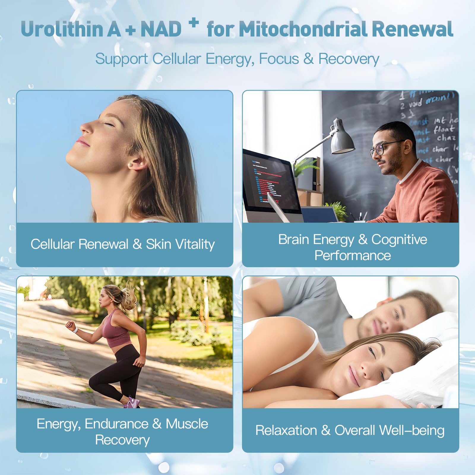 MITIVA Urolithin A label view highlighting GMP production and quality