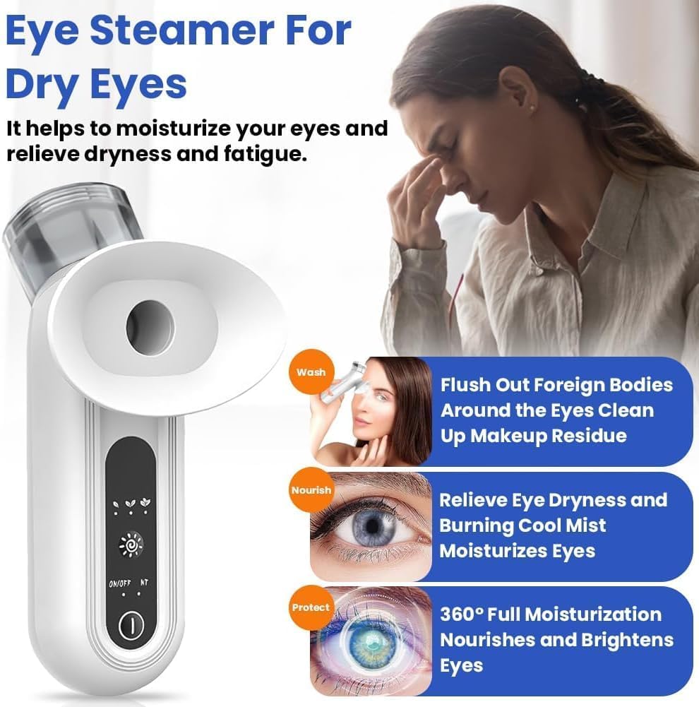 M MITLINK Mini soothing steamer on the go provides travel-friendly eye care