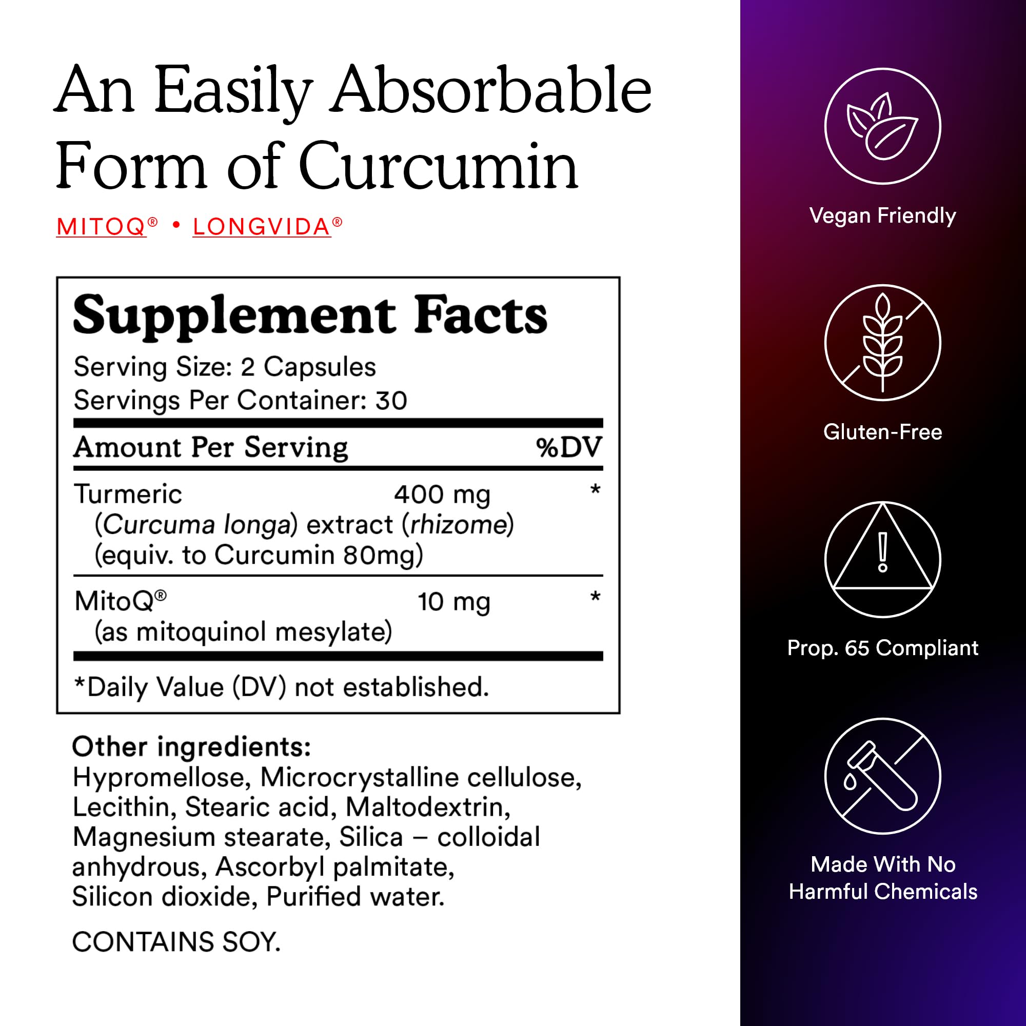 MitoQ Curcumin Advanced stacked capsules suggesting a convenient daily ritual.