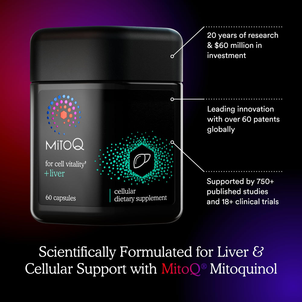 MitoQ Liver ingredients Siliphos milk thistle for higher bioavailability