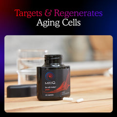 MitoQ Pure capsules closeup showcases simple daily supplementation.