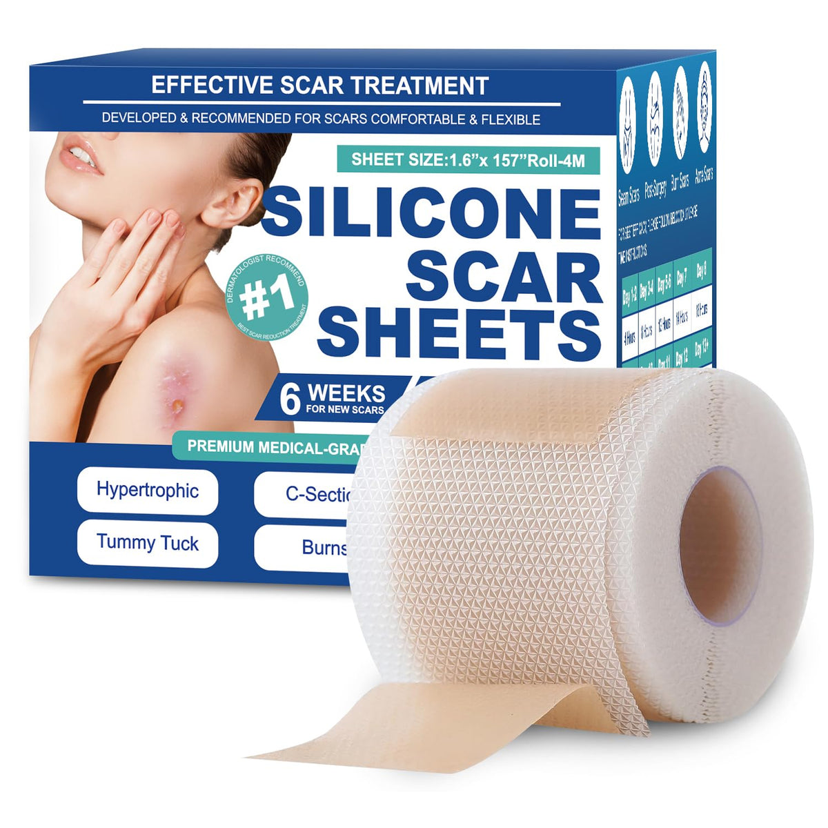 Mitreal parche cicatriz silicona suave y discreto para uso diario