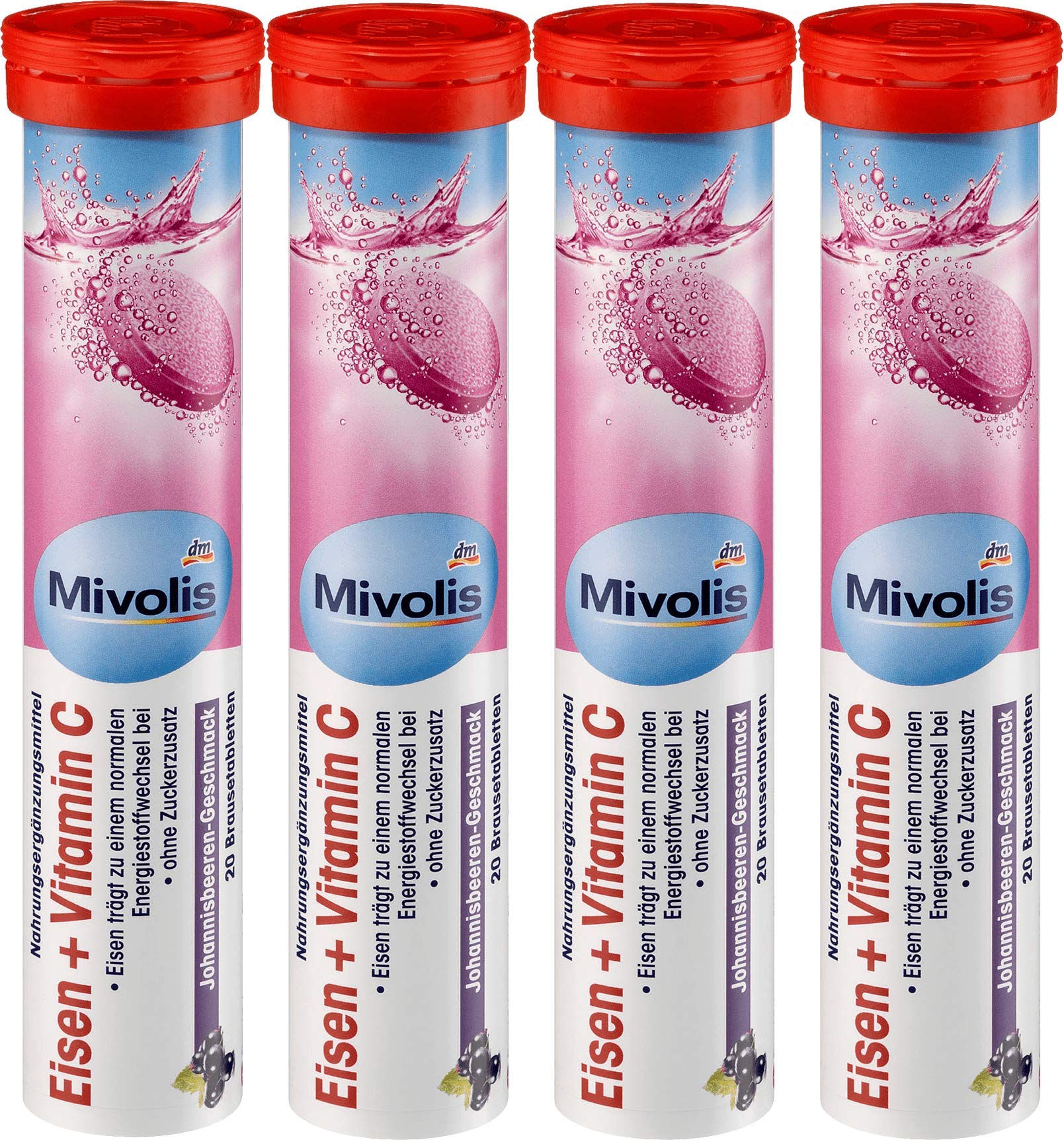 Mivolis iron and vitamin C tablets in packaging for daily wellness