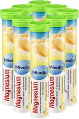 Mivolis magnesium effervescent tablets lemon flavor packaging highlights daily wellness.