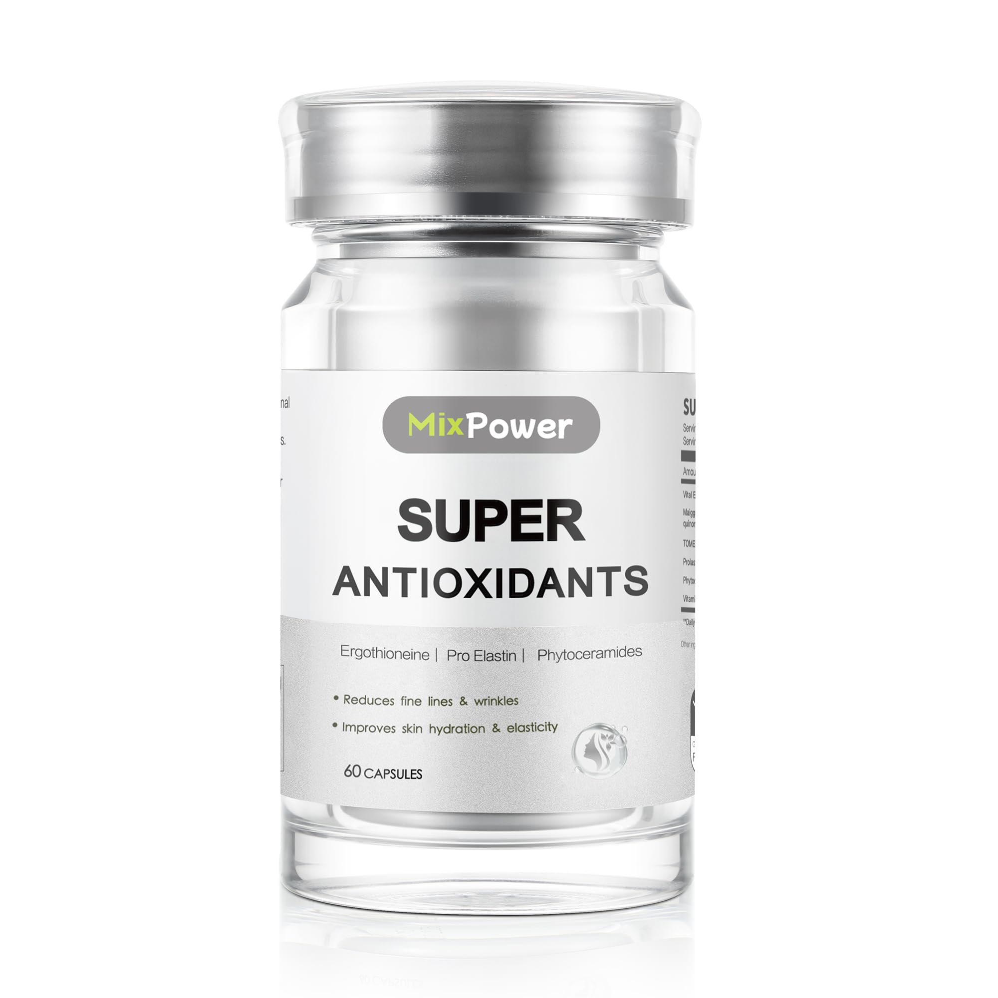 MixPower L-Ergothioneine bottle front showing branding for daily skin brightening