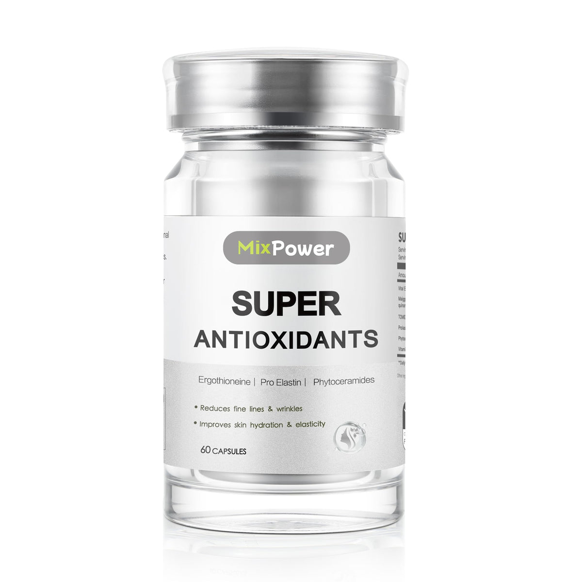 MixPower L-Ergothioneine bottle front showing branding for daily skin brightening