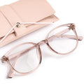 Miyya Blue Light Blocking Glasses with Protective Case | Round Transparent Frames