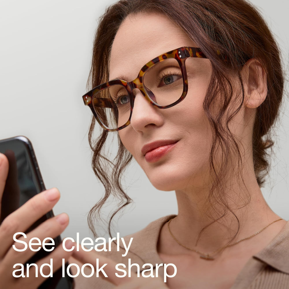 Miyya blue light reading glasses reduce screen glare during daily work.