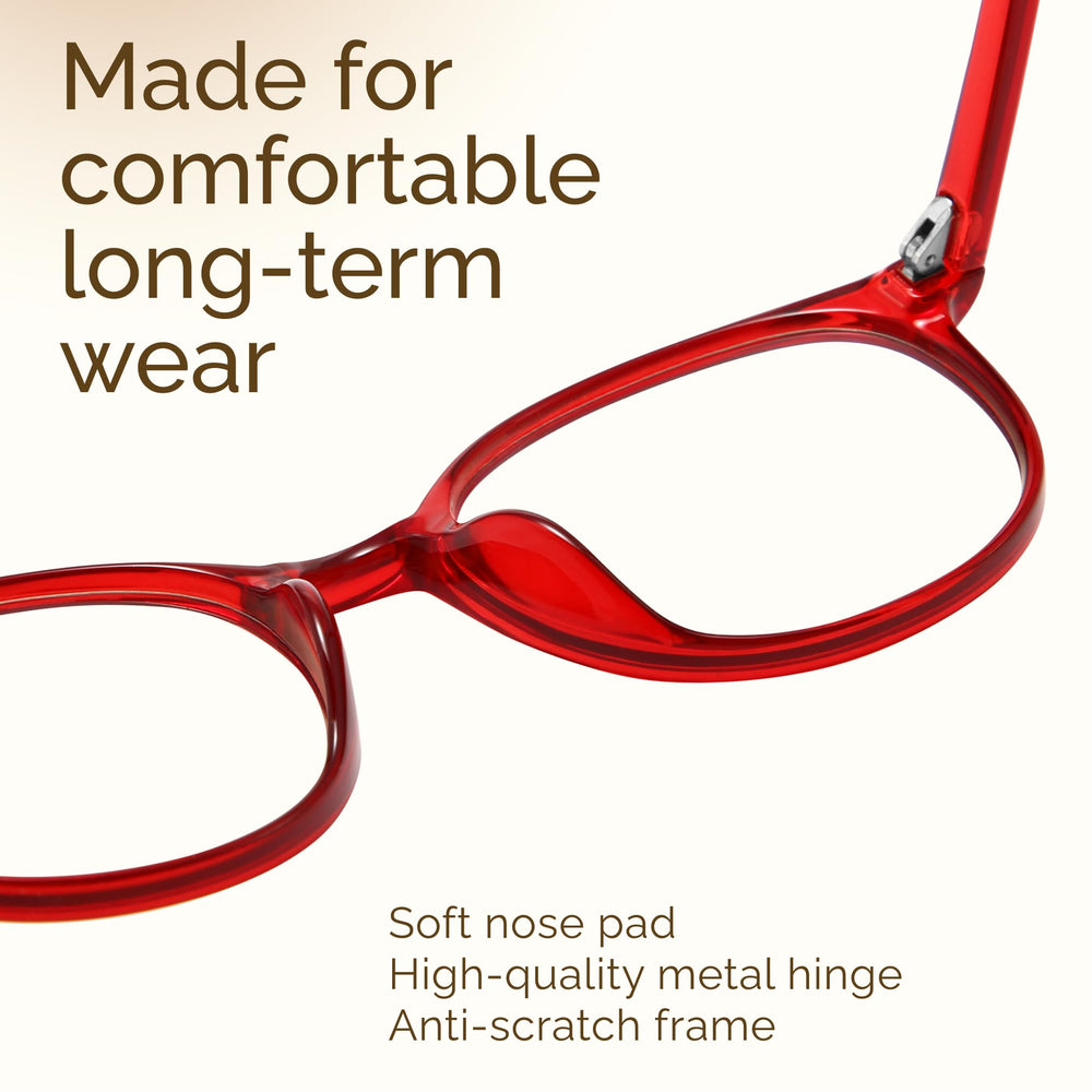 TR90 frame detail showing durable, comfortable wear for all-day use