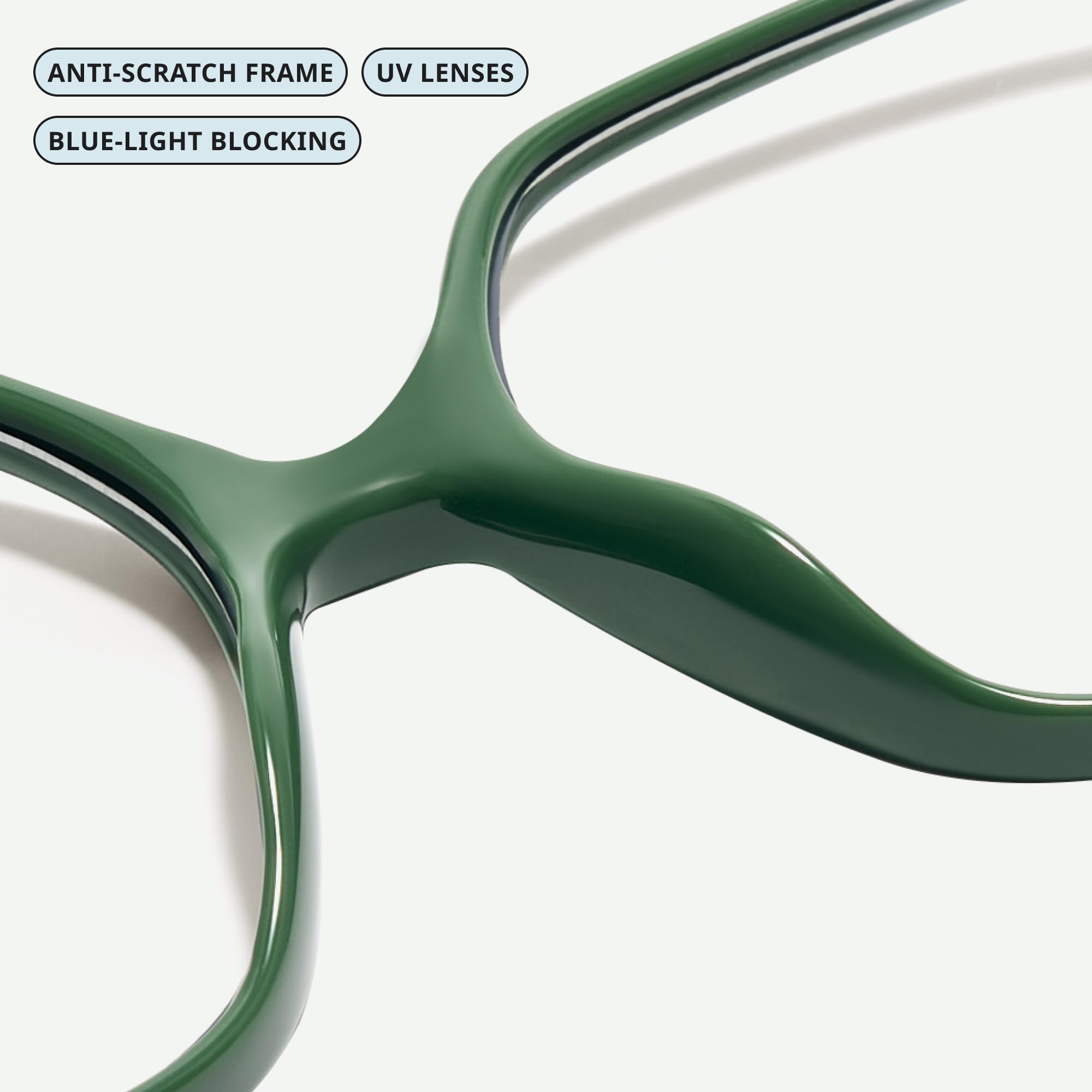 Miyya retro-style blue light glasses, comfortable fit for long workdays.