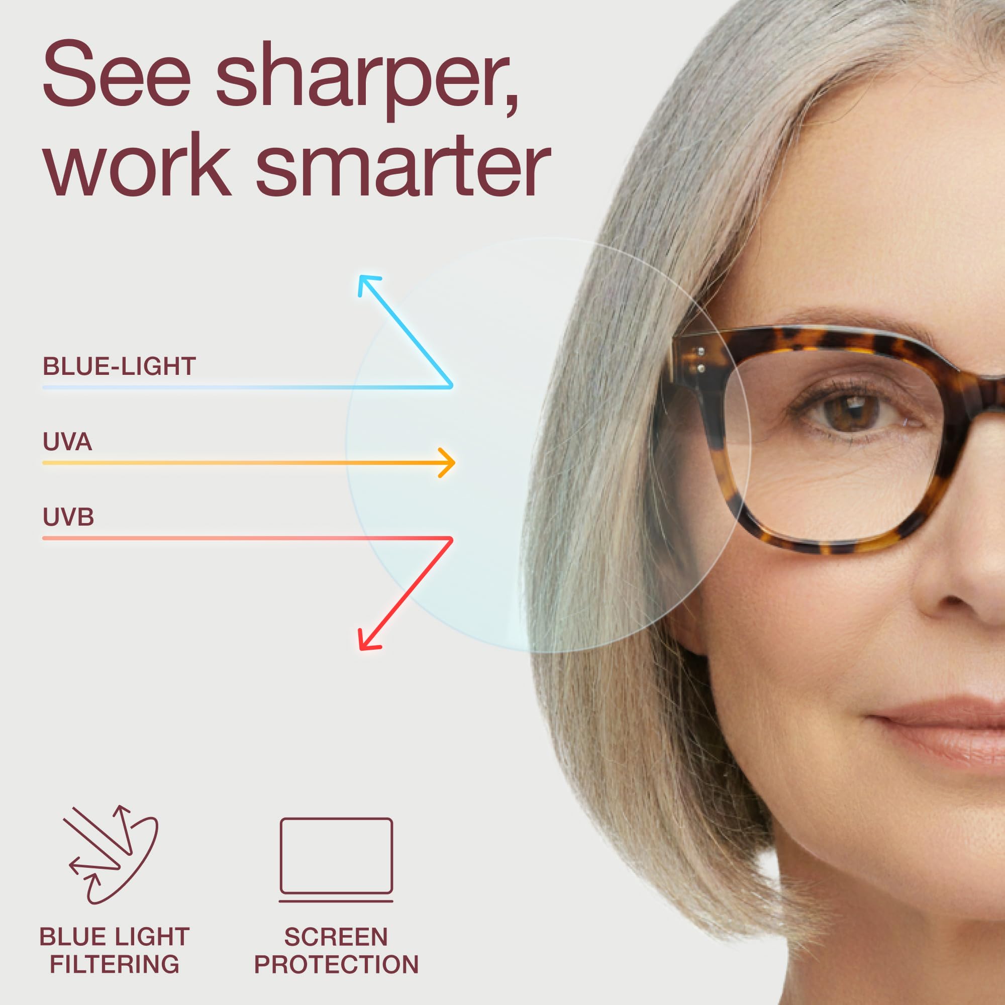 Miyya spring hinges ensure comfortable wear for long reading sessions.