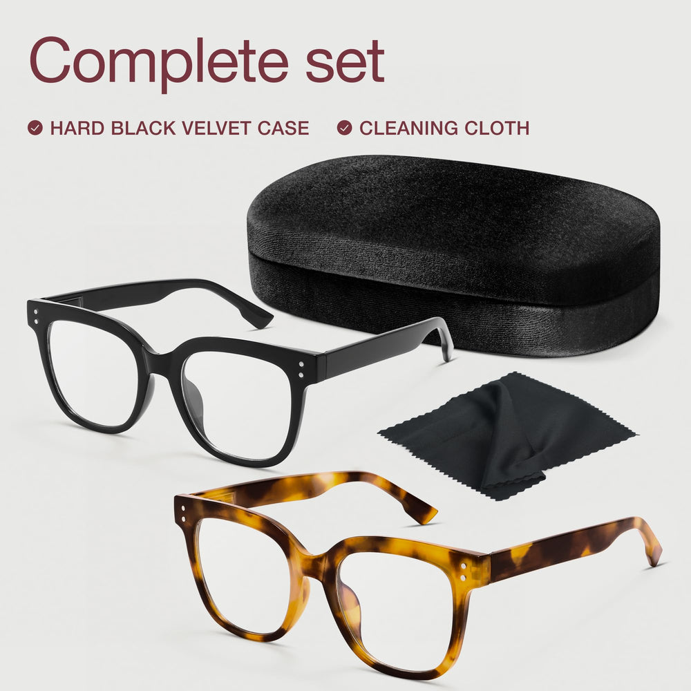 Miyya two-pack reading glasses offer a spare for travel.