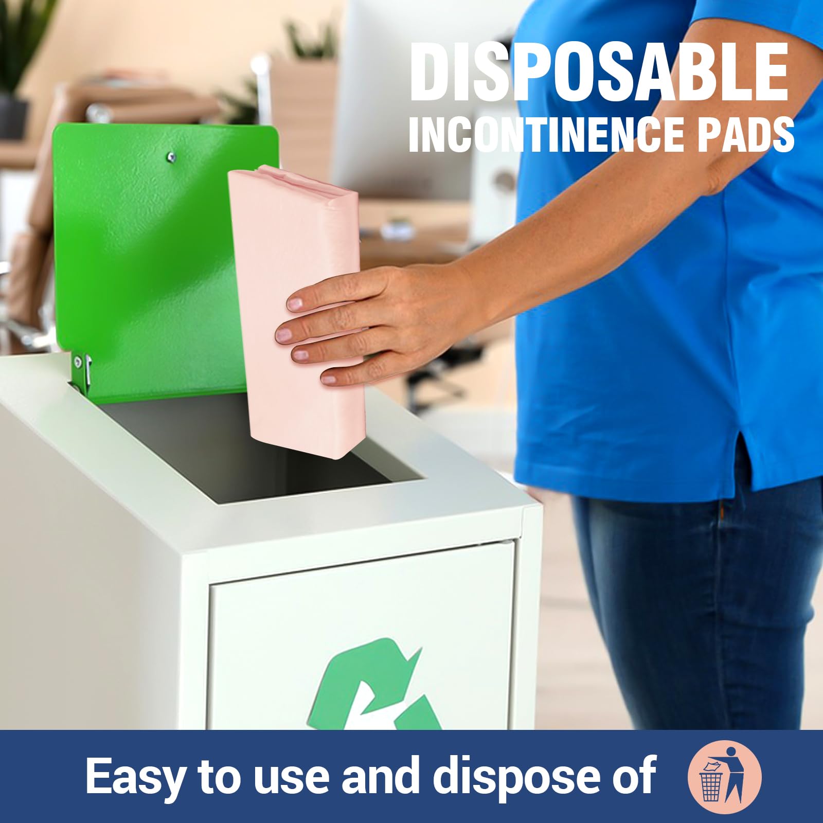MKISS disposable bed pad packaging emphasizes convenience and disposal.