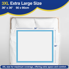 MKISS bed pads 36x36 underpads provide full-bed coverage for chairs and couches.