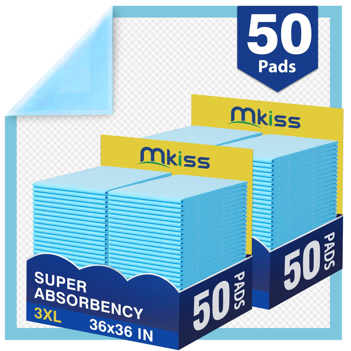 MKISS bed pads with unmatched leak protection for night-time and day-use.