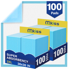 MKISS bed pads disposable 36x36 pack 100 for versatile protection on beds and chairs.