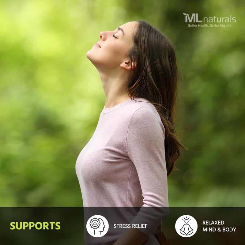 ML Naturals Ashwagandha: cápsulas vegetales fáciles de digerir para uso diario.