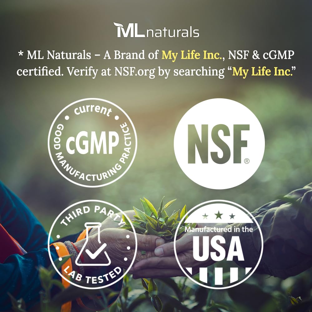 ML Naturals Chondroitin 1200 mg ingredients list emphasizing purity.